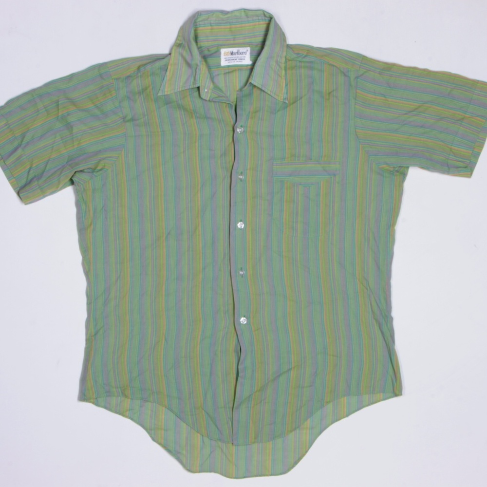 80s Vintage Marlboro Striped Rainbow Shirt